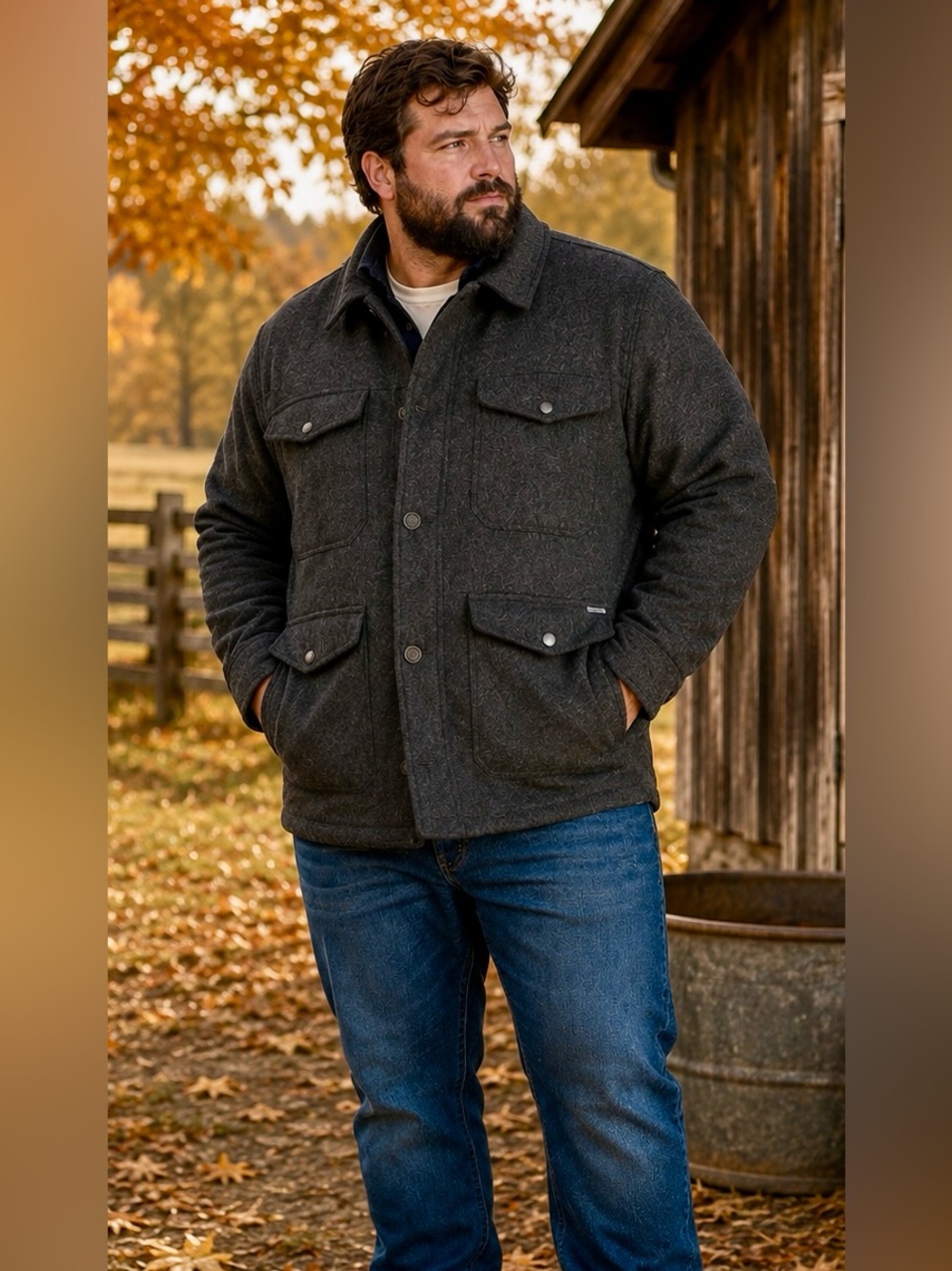 Eddie Bauer Bulman Creek Forester Mackinaw Chore Coat 2X Wool Blend